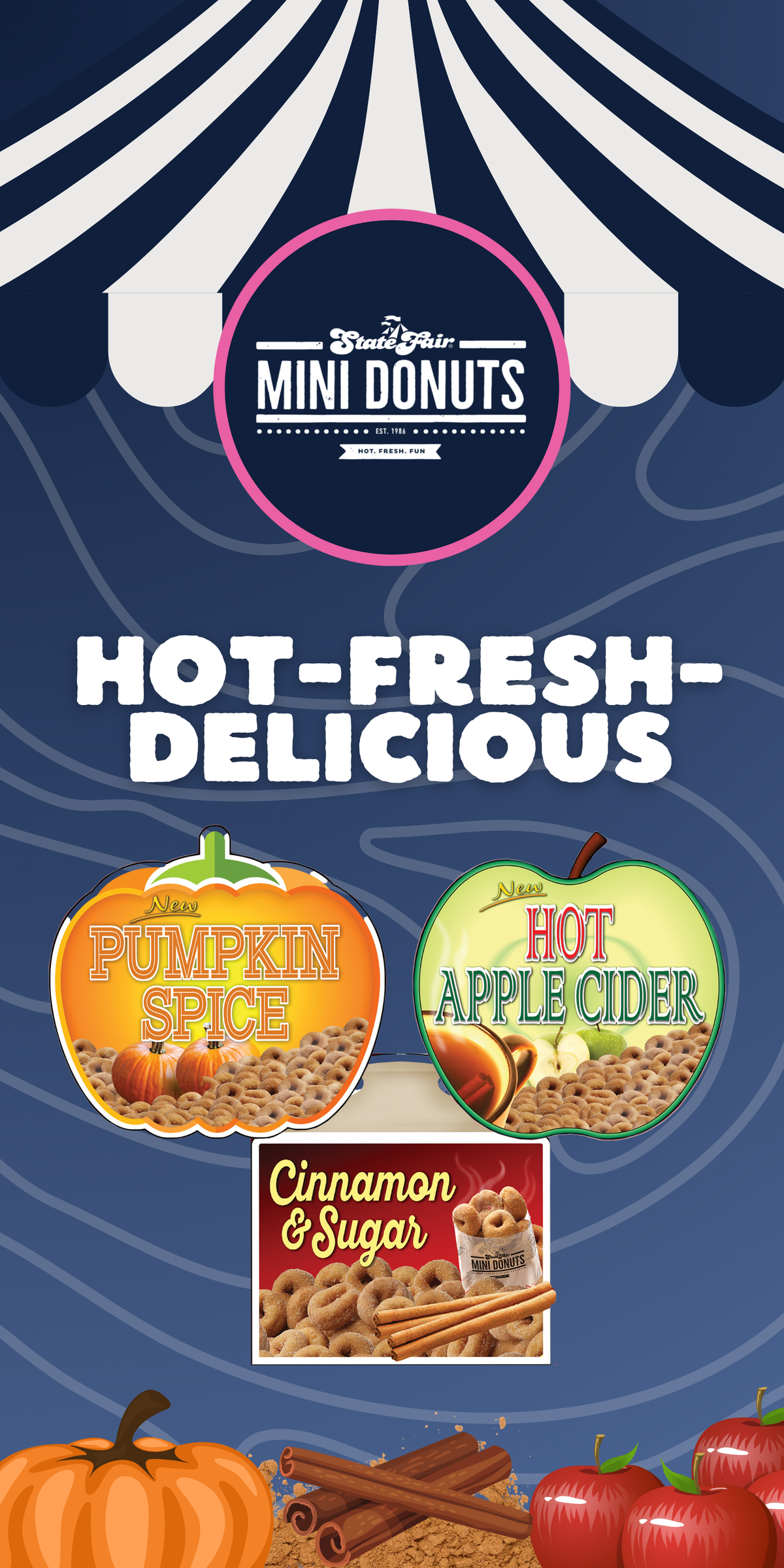 Fall Flavors Counter Sign – State Fair Mini Donuts
